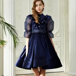 فستان بنات قطيفة