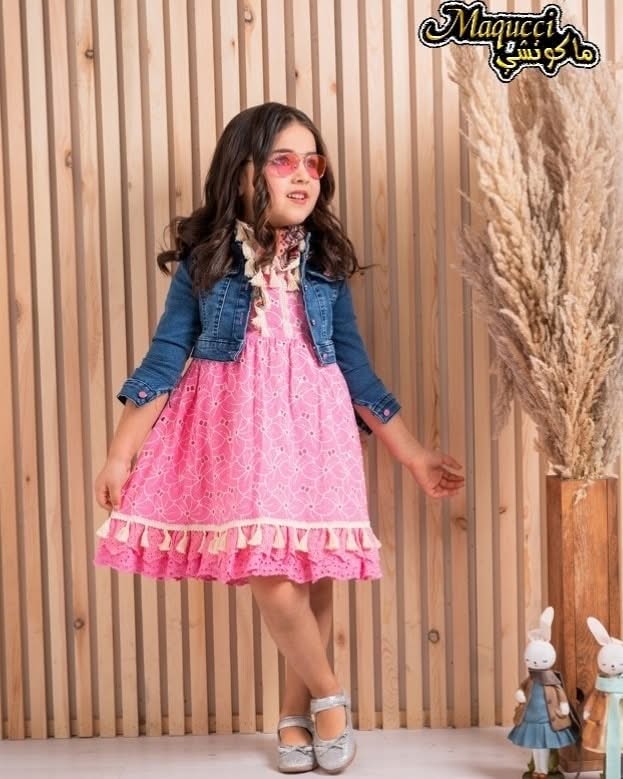 فستان بناتي تركي جاكت جينز